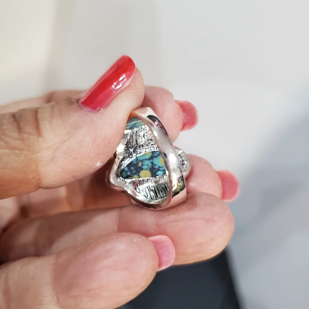 Faux Turquoise Ring Size 9 L👀K Costume Jewelry